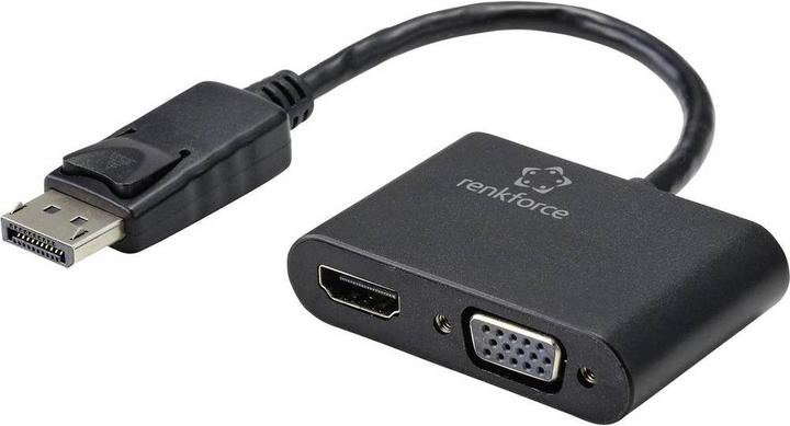 Actual product image Renkforce Display port to HDMI + VGA adapter (0.15 m, VGA, DisplayPort, HDMI)