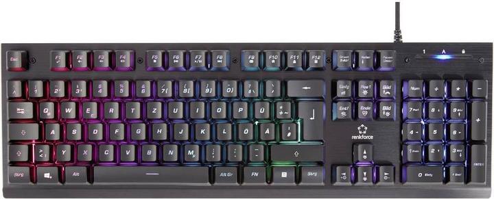 Actual product image Renkforce RGB Wired USB Gaming Keyboard (DE, Cable)
