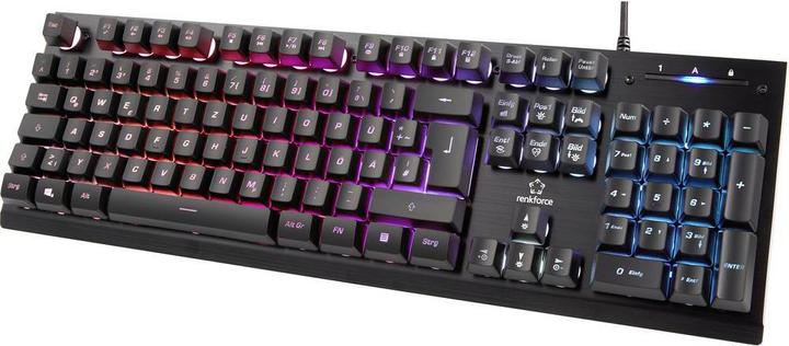 Actual product image Renkforce RGB Wired USB Gaming Keyboard (DE, Cable)
