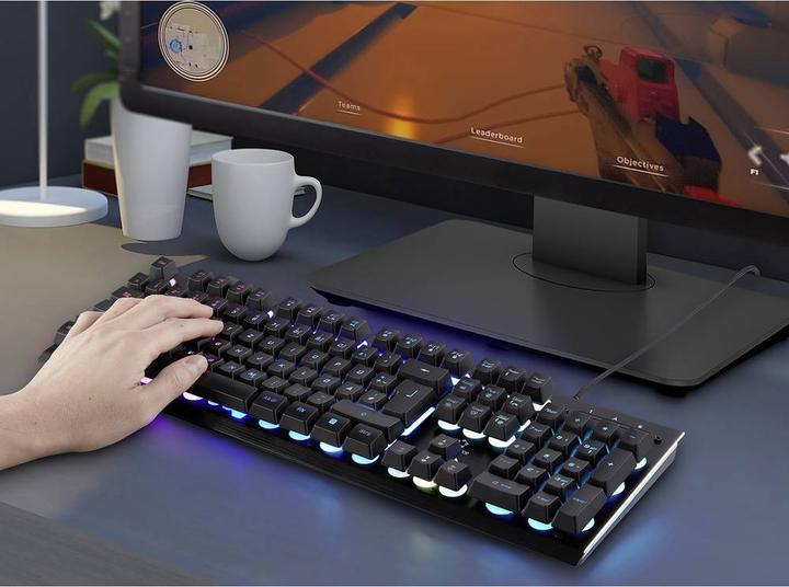 Actual product image Renkforce RGB Wired USB Gaming Keyboard (DE, Cable)