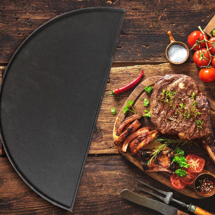 Image du produit Wiltec 2x Gusseisen Grillrost und Grillplatte Grill Rost Grillzubehör BBQ Gussrost