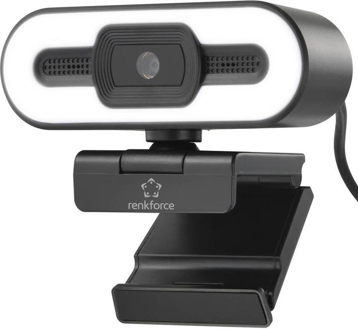 Renkforce Webcam con risoluzione HD 2K e luce video (5 Mpx)
