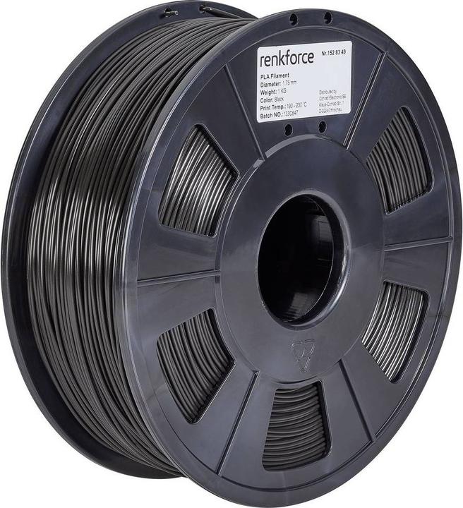 Image du produit Renkforce Filament PLA (PLA, 2.85 mm, 1000 g, Noir)