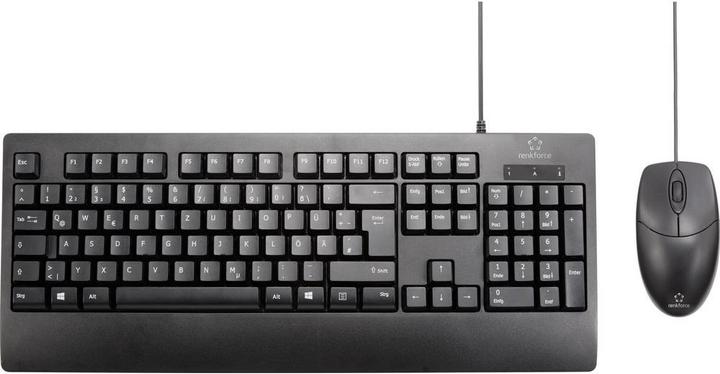 Produktbild Renkforce Abwaschbare Tastatur- und Mauskombination (Deutsches Tasten-Layout) (DE, Kabelgebunden)