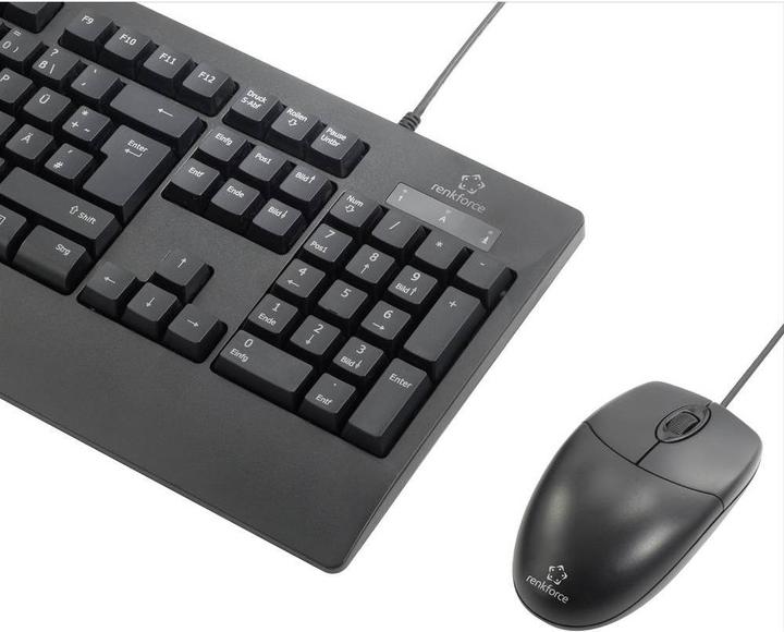 Produktbild Renkforce Abwaschbare Tastatur- und Mauskombination (Deutsches Tasten-Layout) (DE, Kabelgebunden)