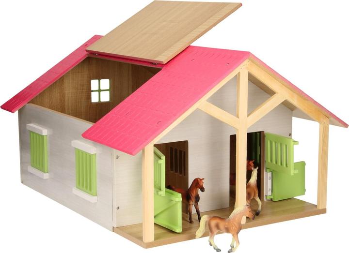 Image du produit Kids Globe Farming Écurie Rose avec 2 boxes et rangement