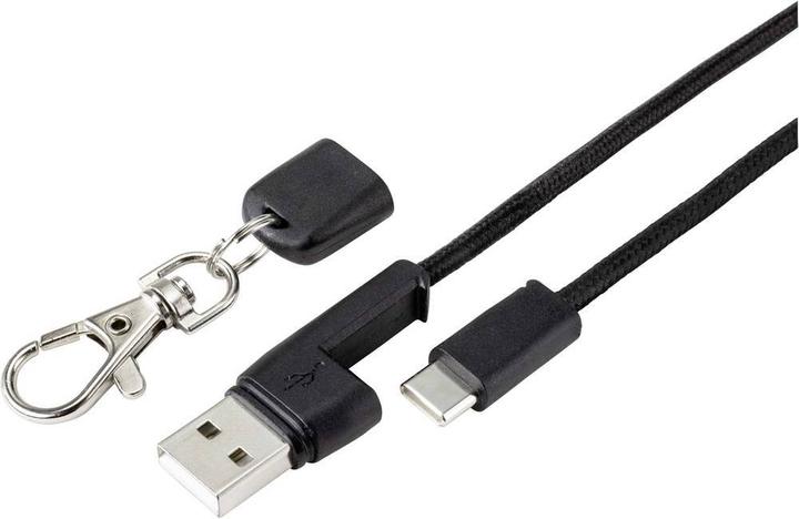 Image du produit Renkforce Câble porte-clés USB-A vers USB-C (0.95 m, USB 2.0, 15 W)