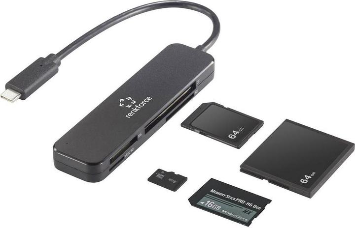 Image du produit Renkforce Lecteur de cartes portable USB-C 3.0 (USB-C 3.2 Gen 1)