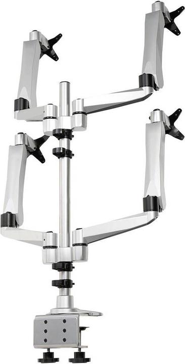 SpeaKa Professional Flex 4-fold monitor holder, table mounting with gas pressure technology with C-clamp (Table, 27")