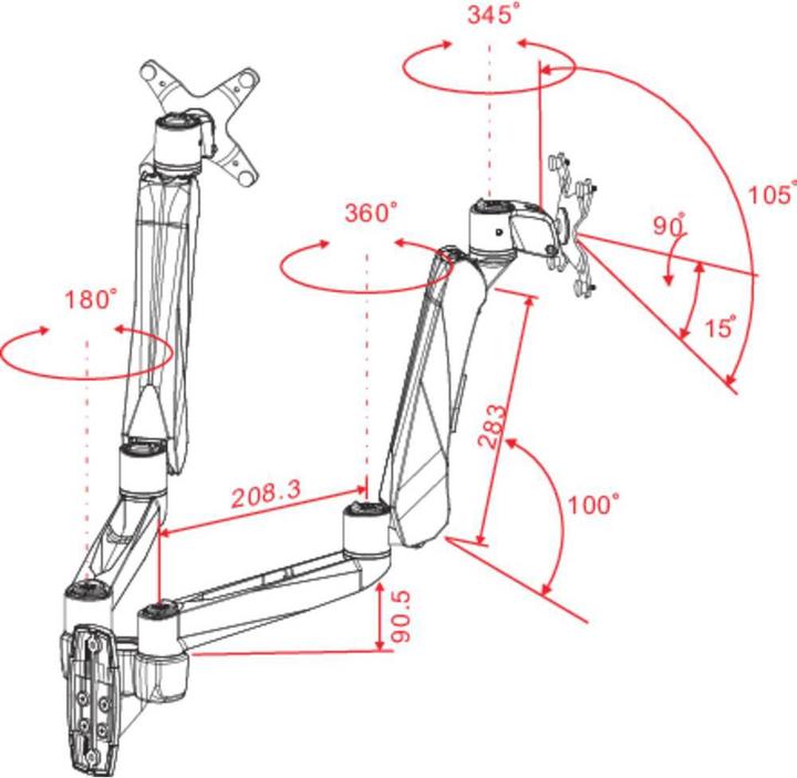 Immagine prodotto SpeaKa Professional Portamonitor SuperFlex a 2 pieghe (Muro, 30")