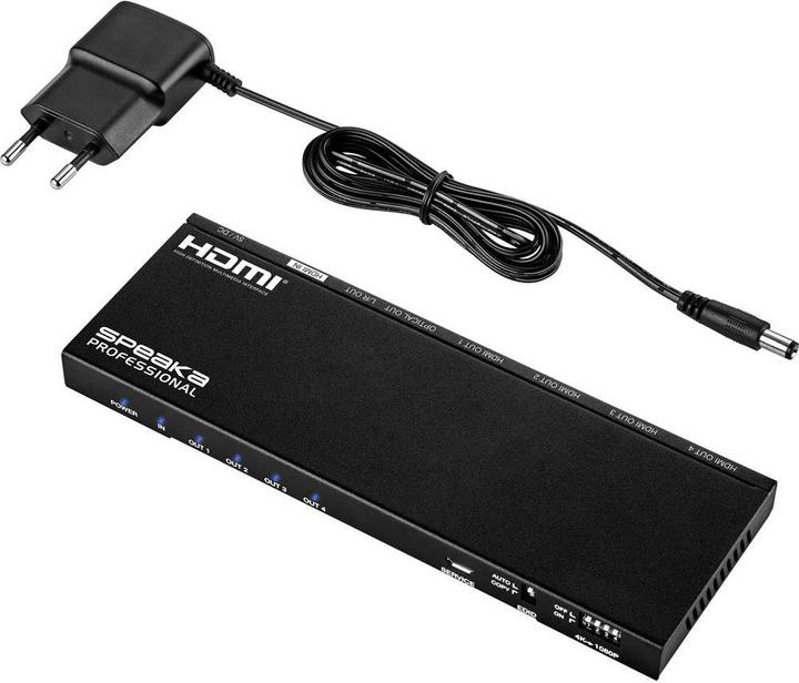 Actual product image SpeaKa Professional 1x4 HDMI Splitter Audio Extractor