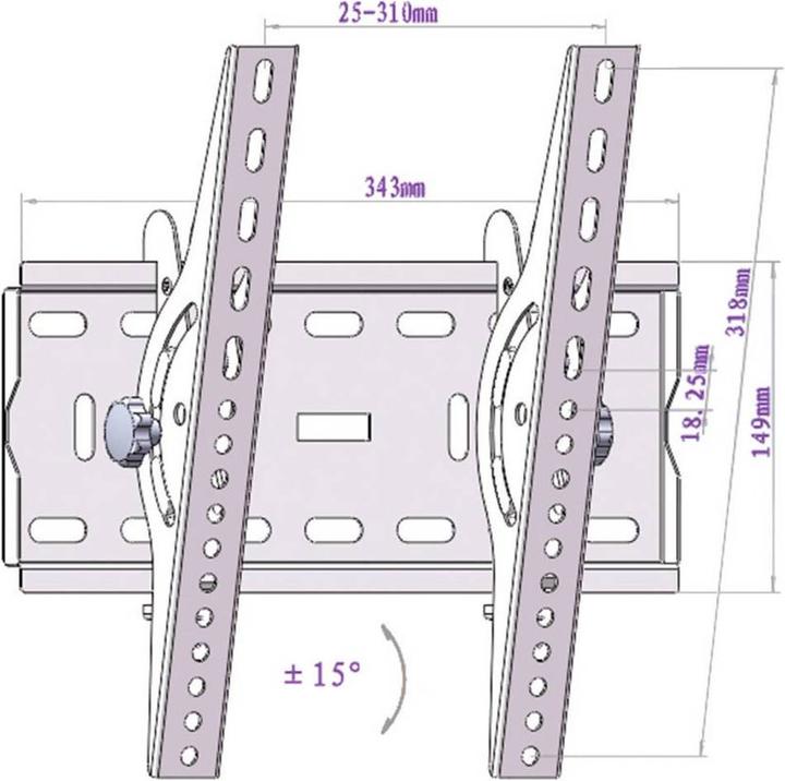 Image du produit SpeaKa Professional Support mural pour TV Slim 43,2 cm (17) 94,0 (37) Inclinable (Plafond, 37.01", 50 kg)