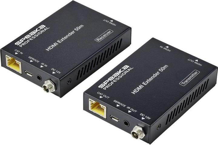 SpeaKa Professional HDMI Extender 50 m via network cable with one-way IR (Extender)