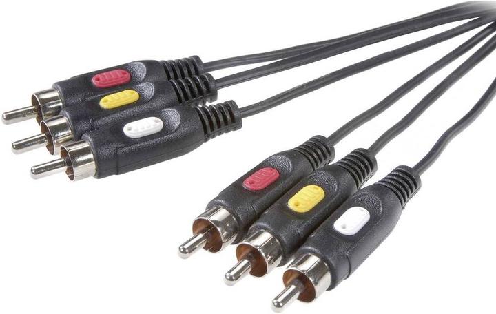 SpeaKa Professional Speaka connection cable 3x Cinch 3x Cinch 10 m (10 m, Cinch)