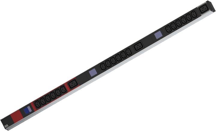 Actual product image Bachmann BN0500 48.26cm 19inch PDU 1U 18xC13 3xC19 Power measurement connection CEE 3x16A red