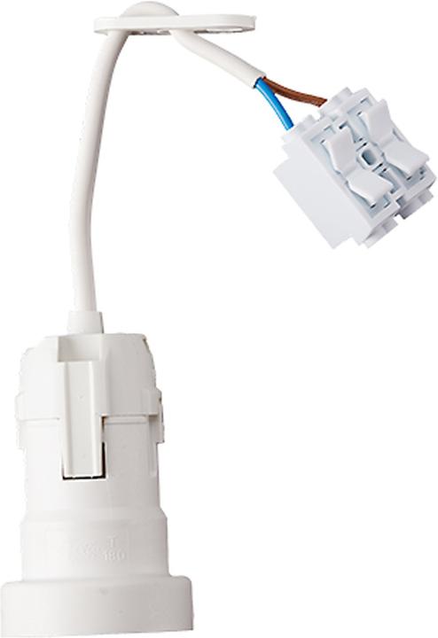 Actual product image Bachmann site socket E27 white0.2m H03VV-F 2x0.75mm plug-in terminals