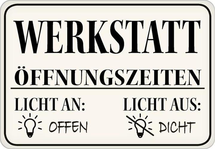 Puag Blechschild Werkstatt (16.5 x 11.5 cm)