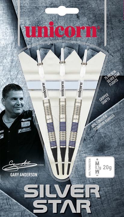 Actual product image Unicorn Silver Star Gary Anderson Soft Darts (20 g)