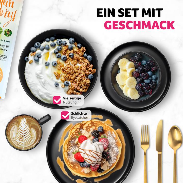 Actual product image tectake Geschirrset Una, aus Steingut, für 6 Personen (30 Piece)