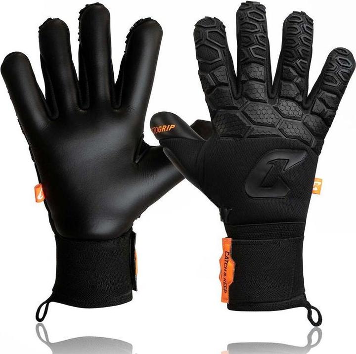 Catch & Keep Fussballhandschuhe Fly Dark Soul Gr. 10 Schwarz Torwart Keeper Goalie Handschuhe (10)
