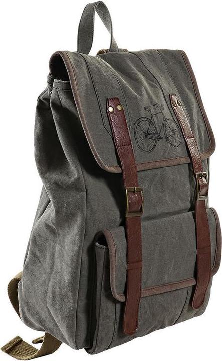 Image du produit DKD Home Decor Sac à dos décontracté en toile Gris Vélo Marron (33 x 12 x 47 cm)