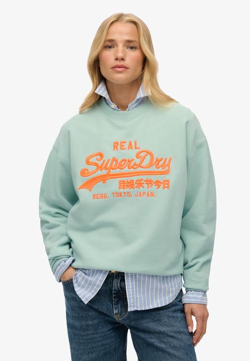 Image du produit Superdry Pull ample à col ras-du-cou fluo Vintage Logo (14)