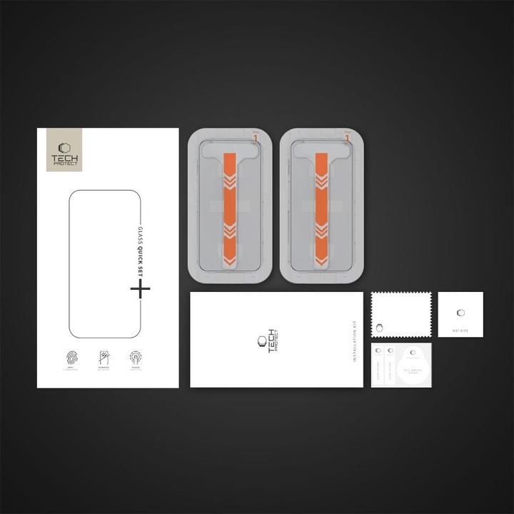 Actual product image Tech-Protect Quick Set+ 2er-Pack Panzerglas für iPhone 16 Pro (1 Piece, Apple iPhone 16 Pro)
