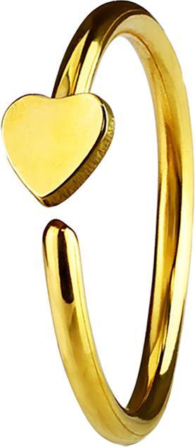 Actual product image Star Piercing Micro Piercing Ring with Heart Gold Plated (Surgical steel 316L, without brass)