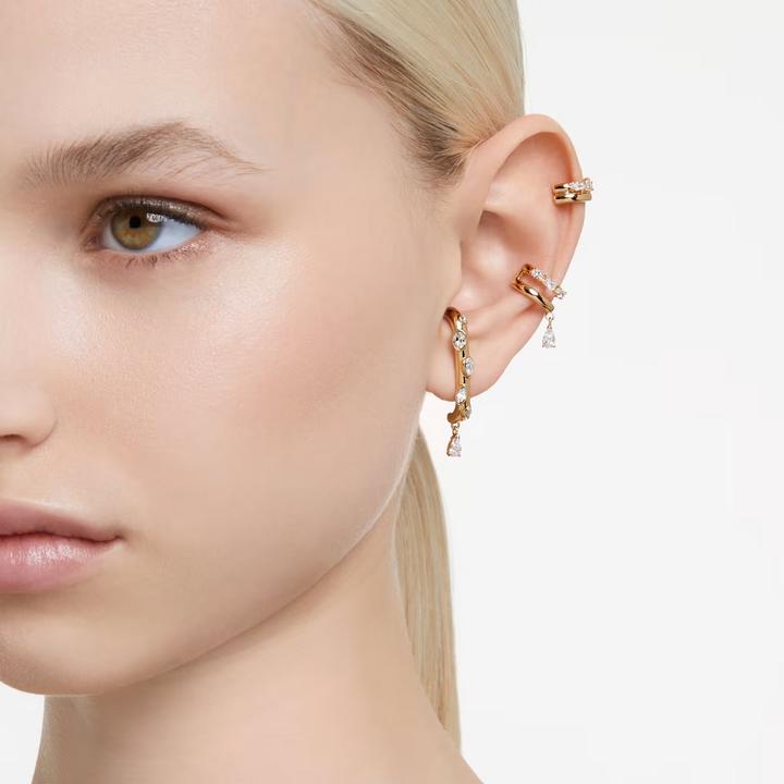 Immagine prodotto Swarovski Dextera Set di fermagli per orecchie di vari tagli in oro bianco (Metallo Swarovski)