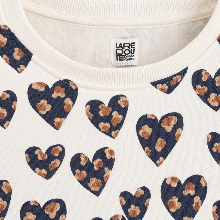 Actual product image La Redoute Collections Printed sweatshirt with hearts (164)