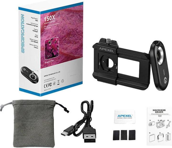 Immagine prodotto Apexel Lens for phone 150x APL-MS150