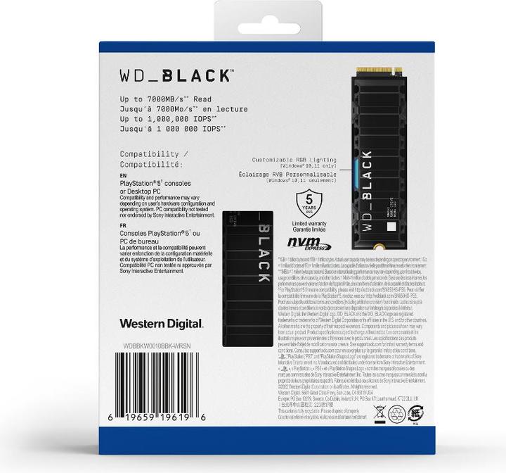 Produktbild WD SN850 (1000 GB, M.2 2280)