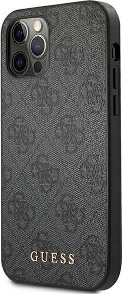 Produktbild Guess GUHCP12MG4GFGR iPhone 12 / 12 Pro 6,1" szary/grey hard case 4G Metal Gold Logo (Apple iPhone 12, Apple iPhone 12 Pro)