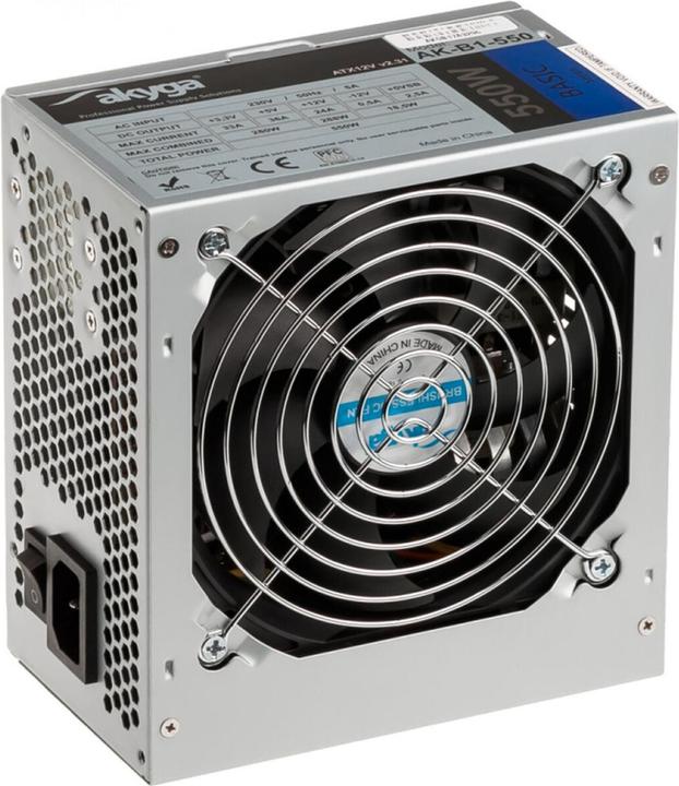 Actual product image Akyga Basic ATX Power Supply 550W AK-B1-550 Fan12cm P4 3xSATA PCI-E (550 W)