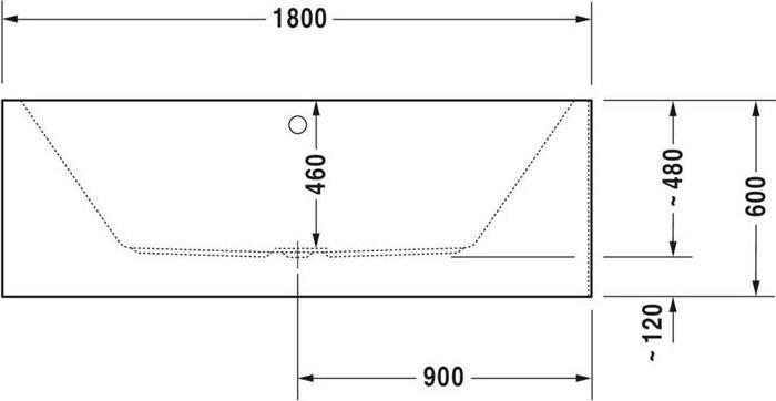 Produktbild Duravit Badewanne VERO AIR 180x80 Ecke links 2 Rückenschrägen weiss (217 l, 180 cm, 80 cm)
