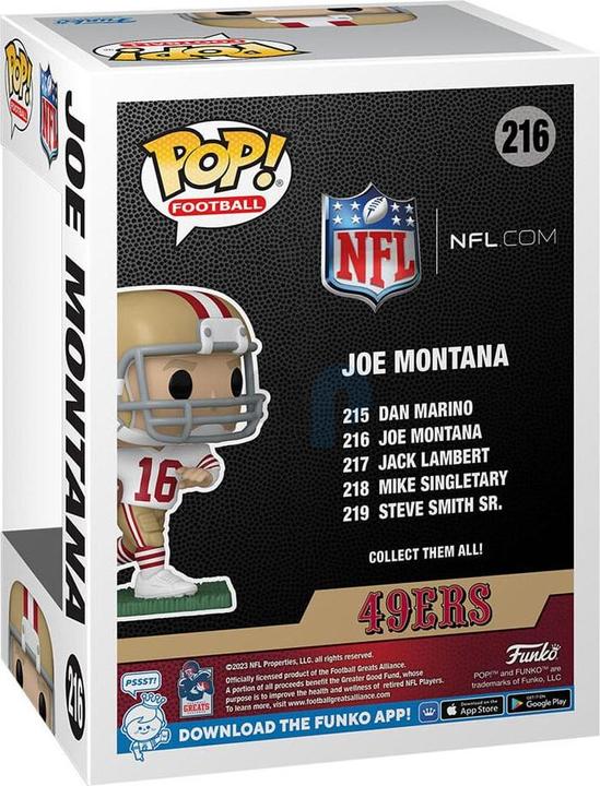 Image du produit Funko NFL : Legends POP! Sports Figurine vinyle Joe Montana (Away) 9 cm
