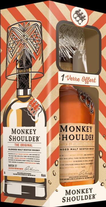 Actual product image Monkey Shoulder Old Fashioned with 1 tumbler glass (Blended Malt Whisky, Scotch whisky, 1 x 70 cl)