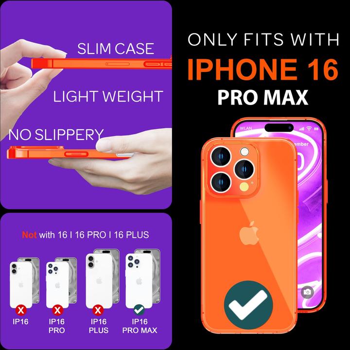 Immagine prodotto Nalia Copertura in silicone trasparente al neon (Apple iPhone 16 Pro Max)