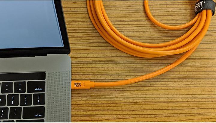 Produktbild Tether Tools Kabel TetherPro USB-C zu USB 3.0 Male B, 4.6 m Orange (Kabel)