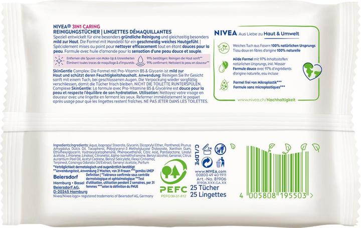 Produktbild NIVEA Reinigungstücher 3in1 Pflegend Multipack 6 x 25 St. (Reinigungstücher)