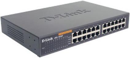 Produktbild D-Link 24-port 10/100M NWay Desktop - Internal PSU (incl. 19" rack mount kit) Unmanaged (24 Ports)