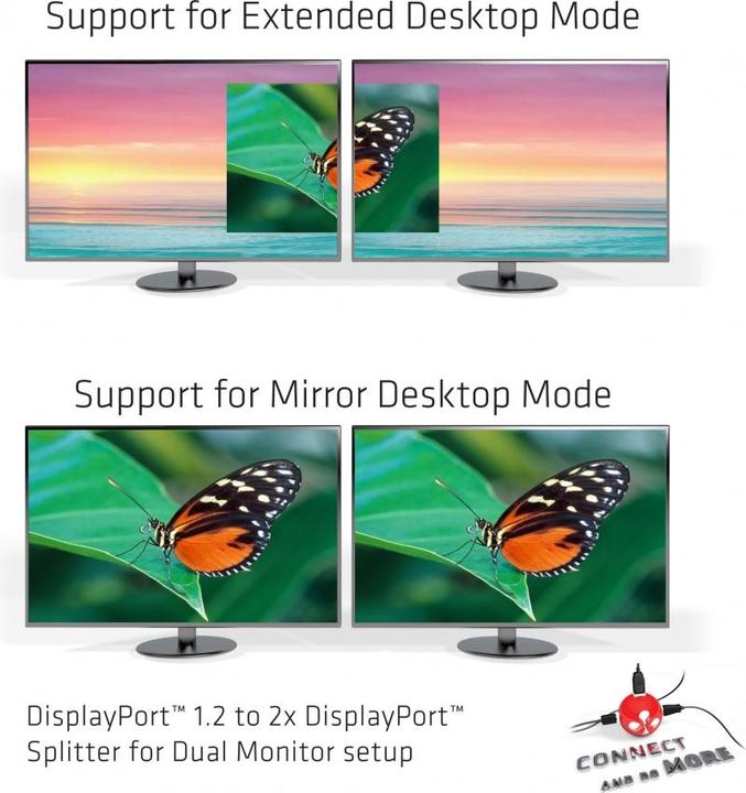 Actual product image Club 3D Multi Streaming Transport Hub 1xDP input to 2xDP output