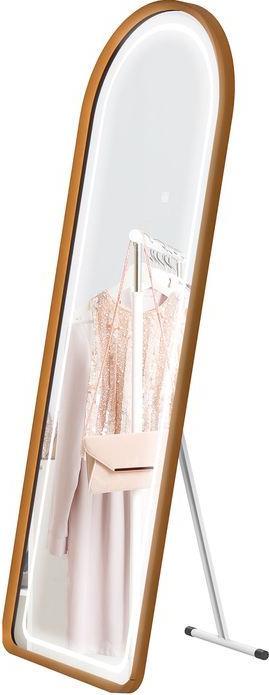 Produktbild Swisshandel24 Ganzkörperspiegel, 47 x 146 cm Wandspiegel mit Ständer, Standspiegel mit LED-Leuchte, Dimmbar Garder (50 x 151.5 cm)