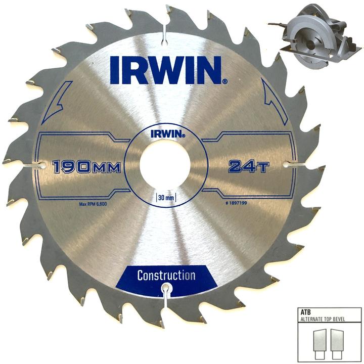 Immagine prodotto Irwin IRW1897195 180 x 30 mm, 24 denti Lama circolare con dente ATB Misure di rettifica