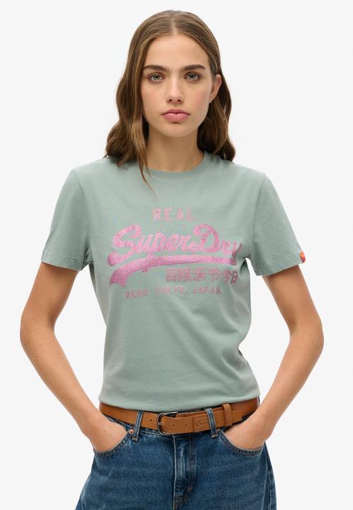 Actual product image Superdry Vl Rhinestone Slim Tee (14)