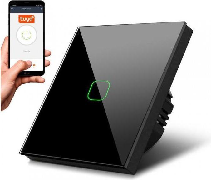 Produktbild Maclean Smart WiFi Touch Lichtschalter kompatibel mit Tuya APP Wallschalter Glasschalter mit farbwechselnder