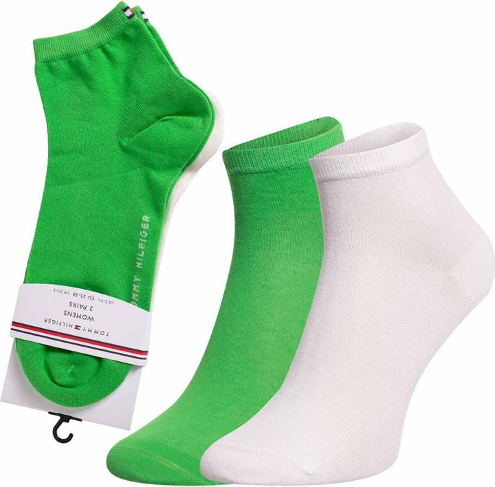 Produktbild Tommy Hilfiger Damen Th Women Casual 2p SHORT SOCK, Green/Marshmallow, 35-38 EU (2er Pack, 35 - 38)