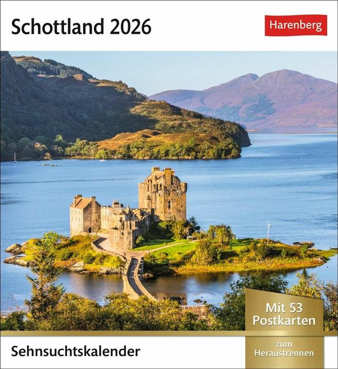 Produktbild Harenberg Schottland Sehnsuchtskalender 2026 - Wochenkalender mit 53 Postkarten (Deutsch)