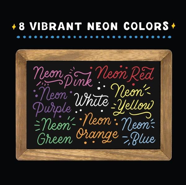 Produktbild VersaChalk - Neon Flüssigkreide Marker 8er Set mit 5 mm Spitze (Mehrfarbig, 5 mm, 8 x)