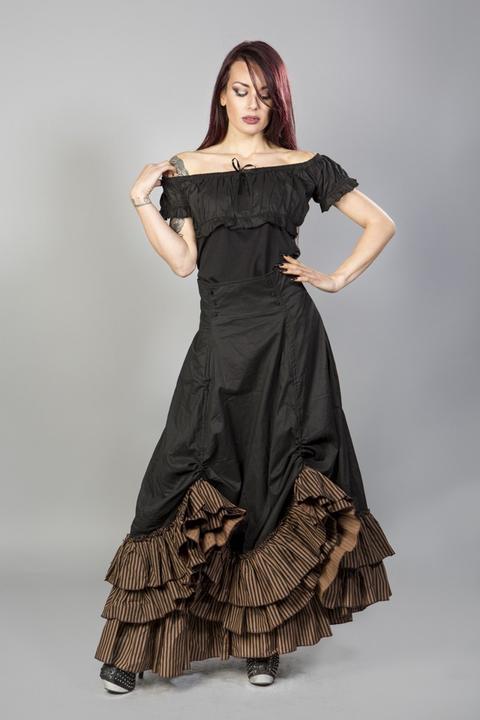 Actual product image Burleska Ladies' Victorian Skirt, Shayna, Striped (S)